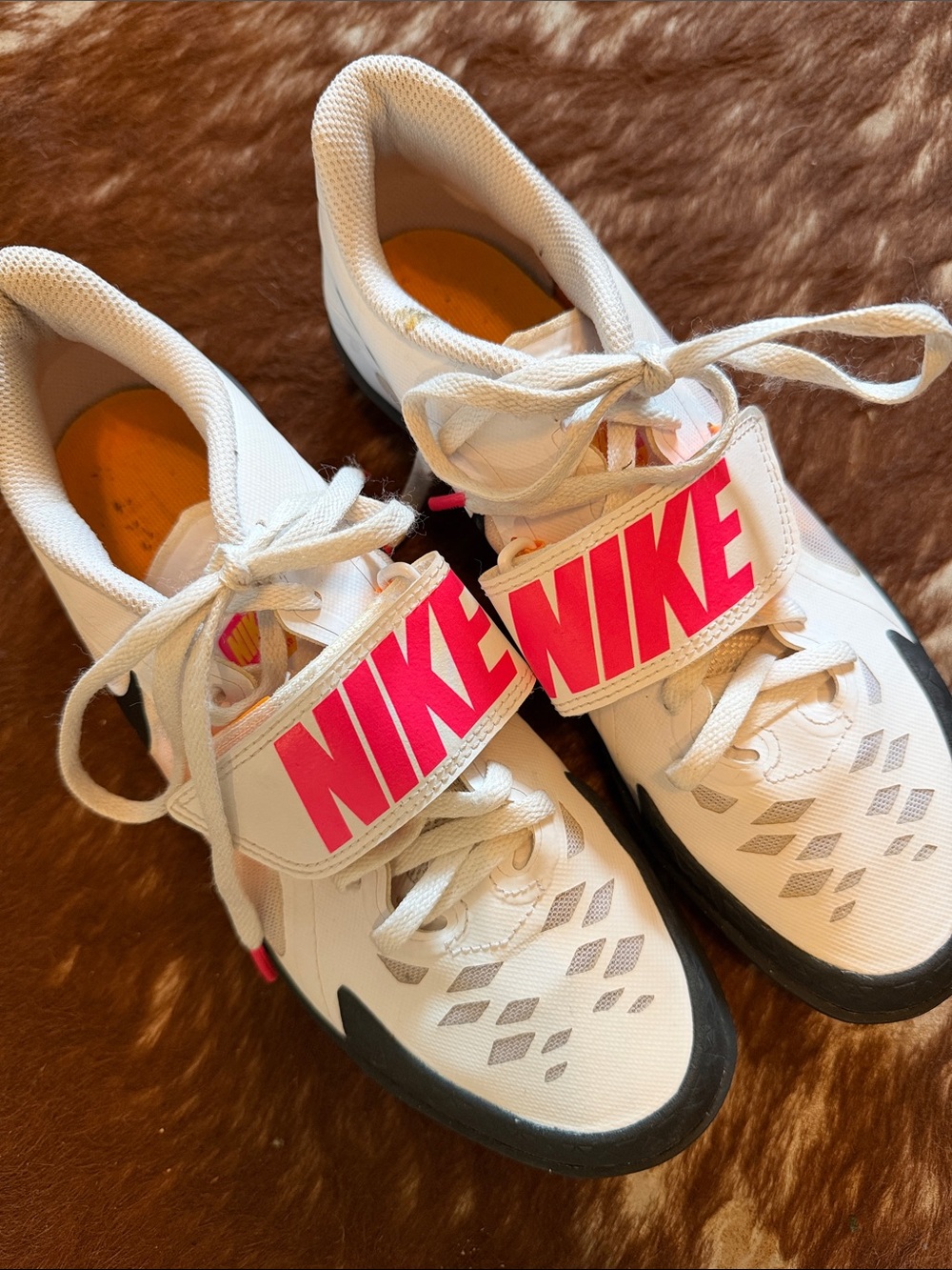 Nike White Sneakers with Hot Pink NIKE Strap